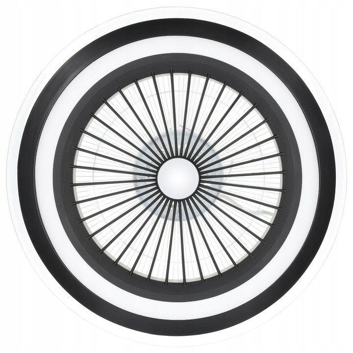 WENTYLATOR SUFITOWY WIATRAK PLAFON LAMPA LED 52 CM DUŻY APLIKACJA BLUETOOTH