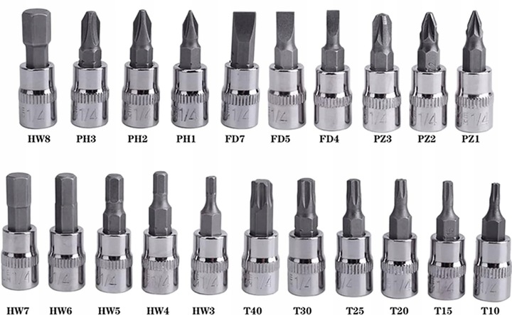 ZESTAW KLUCZY NASADOWYCH KLUCZE NASADOWE 46 TORX Bity Wkrętaki Imbusy