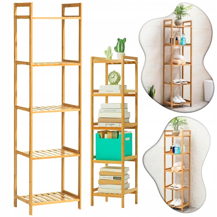 Regał stojak łazienkowy półka bambusowa regał drabinkowy uniwersalny