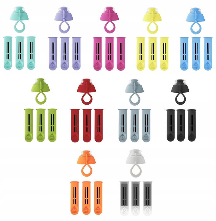 Filtr do butelki DAFI (3szt.) + nakrętka RÓŻOWY