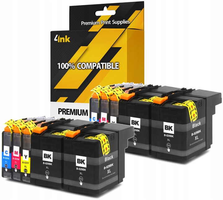 10x TUSZE LC-529 LC-525 XL DO DRUKARKI BROTHER DCP J105 DCP-J105 DCP J100