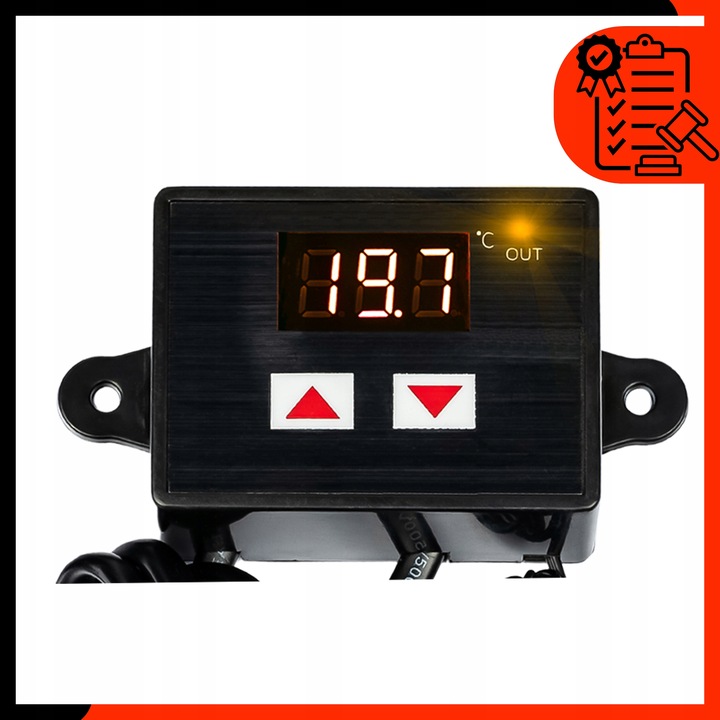 TERMOSTAT ELEKTRONICZNY REGULATOR TEMPERATURY Z GNIAZDKIEM I WTYCZKĄ 230V