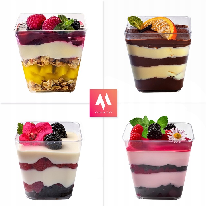 POJEMNIK NA ŻYWNOŚĆ PUCHARKI do DESERÓW na DESERY na DESERKI ŁYŻECZKI