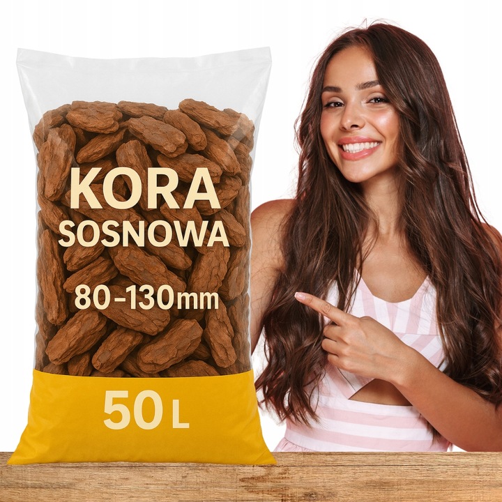 KORA SOSNOWA 80-130mm 8-13cm PREMIUM SORTOWANA MEGA GRUBA 50L