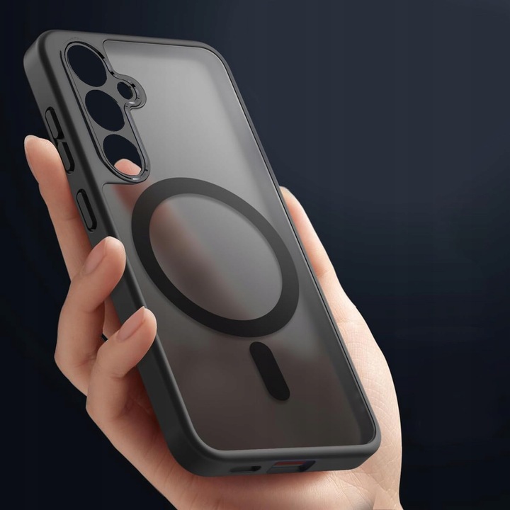 ETUI DO MAGSAFE CZARNY MAT DO SAMSUNG S22 + 2x SZKŁO