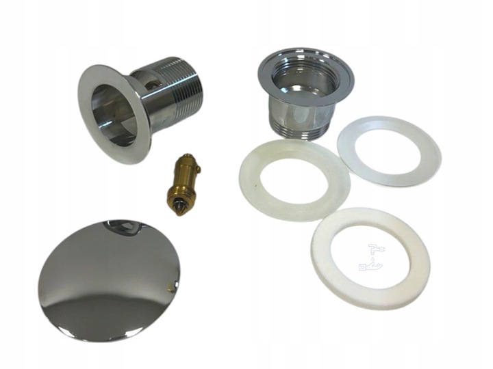 KOREK KLIK KLAK DO UMYWALKI CHROM AUTOMAT MOSIĘŻNY Z PRZELEWEM SREBRNY