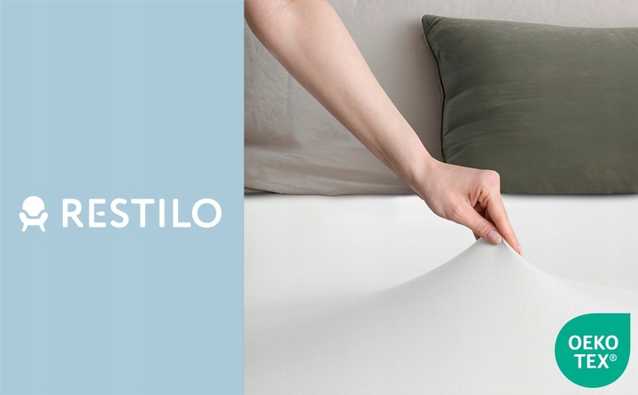 RESTILO Prześcieradło jersey z gumką bawełna czesana 120x200 Białe