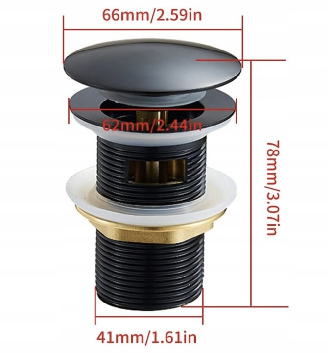 ZESTAW: SYFON UMYWALKOWY DO UMYWALKI + KOREK KLIK-KLAK Z PRZELEWEM CZARNY