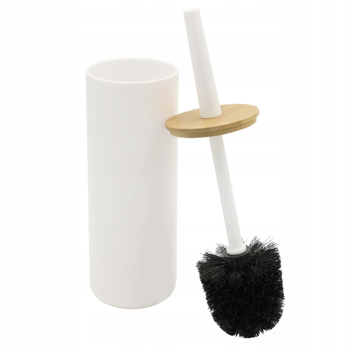 Szczotka do WC toalety biała łazienkowa toaletowa zamknięta bambus