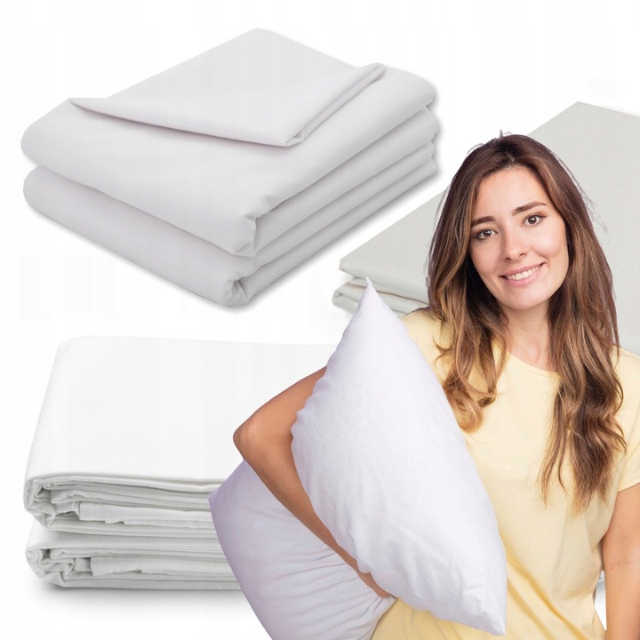 PRZEŚCIERADŁO BAWEŁNIANE 160x220, BIAŁE HOTELOWE