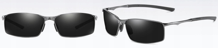 ALUMINIOWE MĘSKIE OKULARY POLARYZACYJNE CZARNE 559