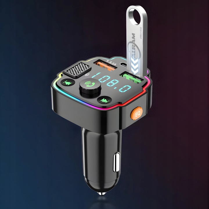 TRANSMITER SAMOCHODOWY BLUETOOTH FM 2X USB TRANSMITER WIELOFUNKCYJNY