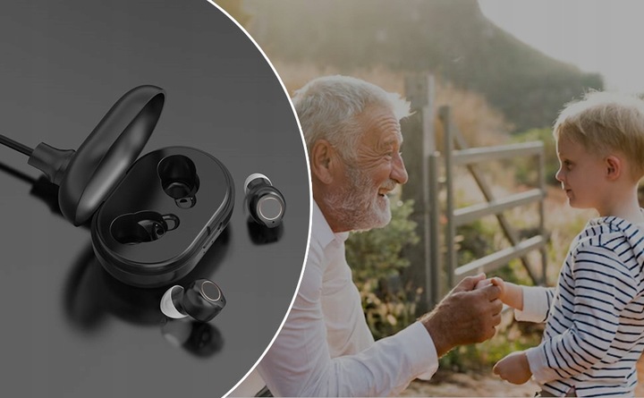 APARAT SŁUCHOWY AKUMULATOR 2 w 1 DOUSZNY WZMACNIACZ SŁUCHU LANDMED