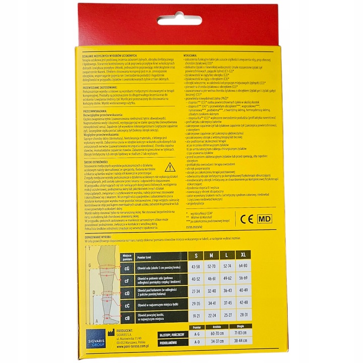 PANI TERESA POŃCZOCHY UCISKOWE CCL1 NA ŻYLAKI 1 STOPNIA PALCE ODKRYTE M