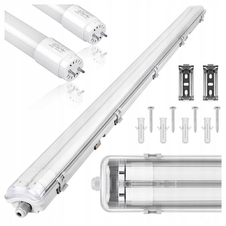 Oprawa Hermetyczna lampa LED 120cm + 2x świetlówki LED natynkowa do