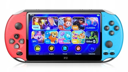 KONSOLA PRZENOŚNA x12 do GIER RETRO 5000+ GRA TELEWIZYJNA MINI 5" EMULATOR