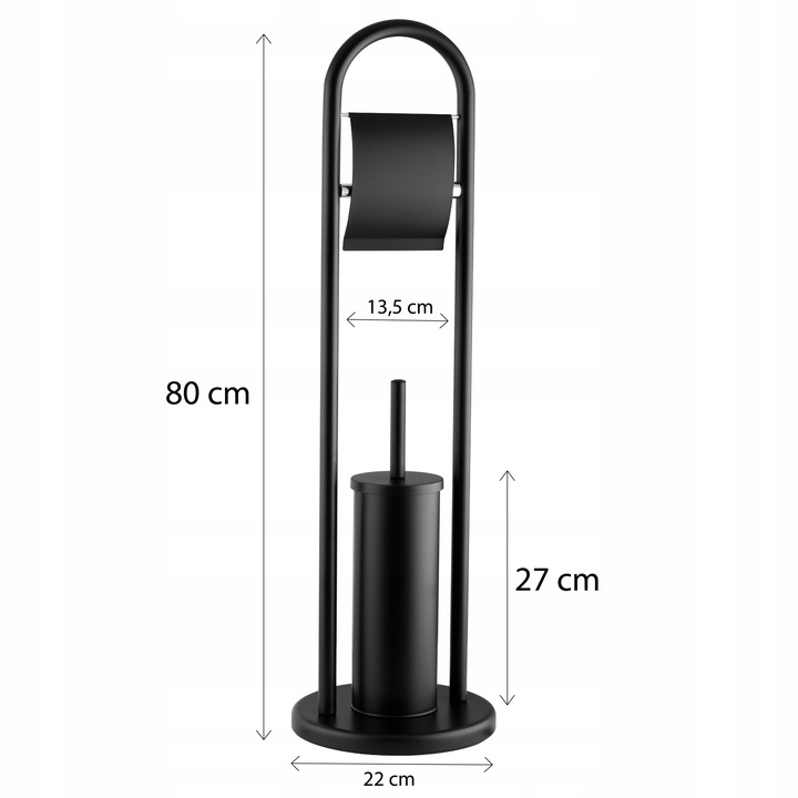 Stojak na papier toaletowy i szczotkę do WC czarny łazienkowy loft uchwyt