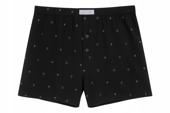 5 PAR BOKSERKI BAWEŁNIANE MĘSKIE KLASYCZNE WZORY COTTON WORLD KOMPLET - L