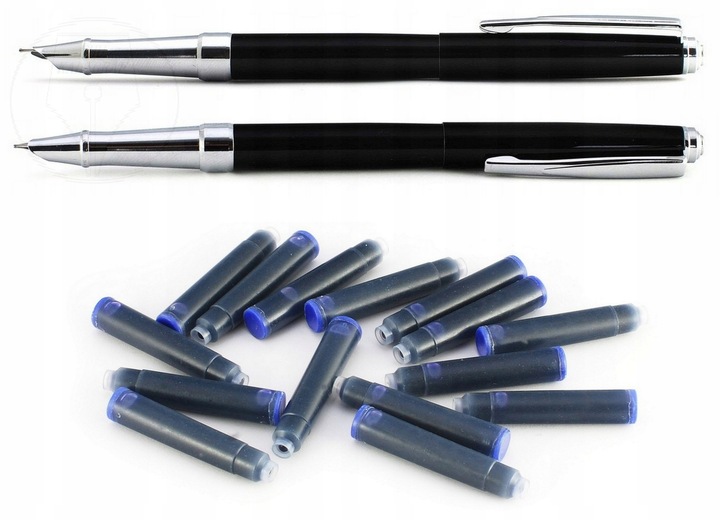 PIÓRO WIECZNE CAŁE METALOWE NA NABOJE + 15 NABOI