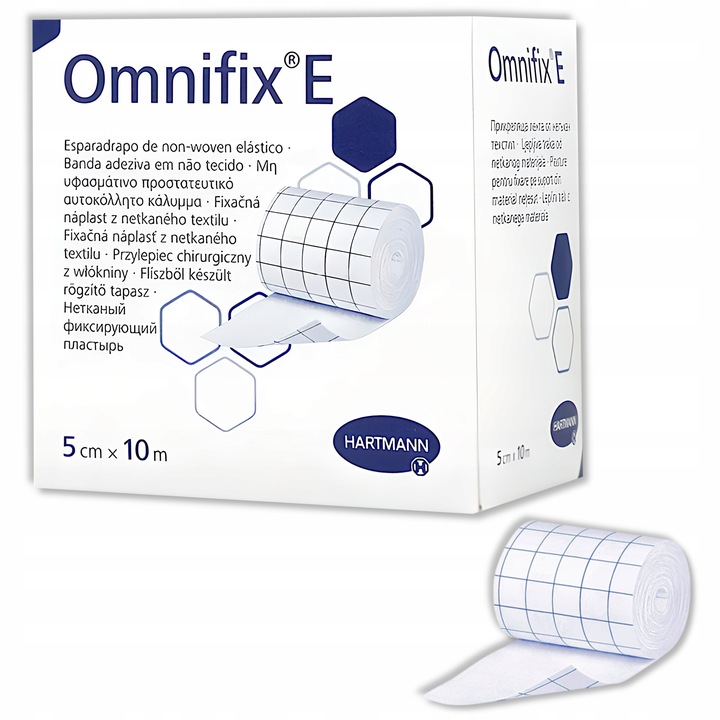 Omnifix E, przylepiec do mocowania opatrunków, 5 cm x 10 m, 1 sztuka