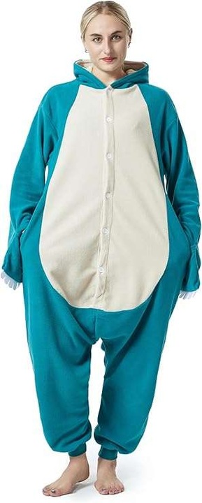 KOSTIUM PIŻAMA Z UŚMIECHEM KOMBINEZON Z KAPTUREM AKSAMITNA ZIELONA r L