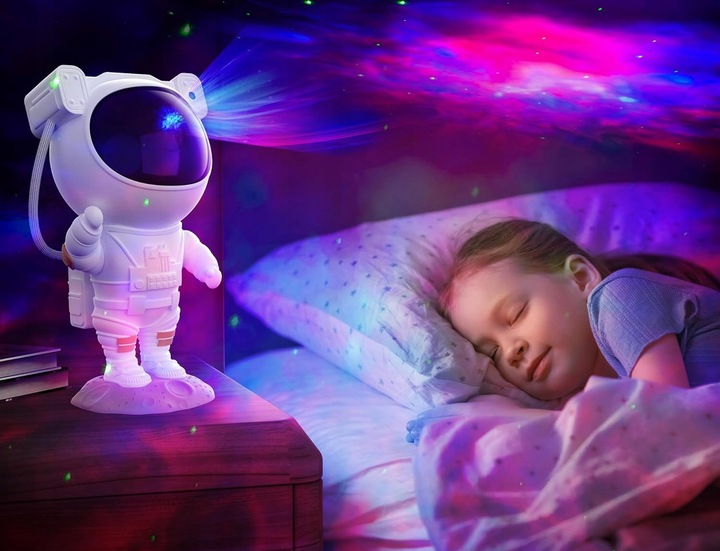 PROJEKTOR GWIAZD LAMPKA NOCNA RZUTNIK DLA DZIECI LED LASEROWY ASTRONAUTA