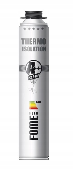 Pianka PUR do ociepleń izolacji + 2 dysze do natryskiwania 850ml Fome Flex