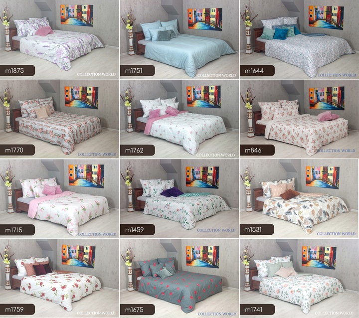 Pościel ELWAY 200x220 Bawełna Satynowa NOWE WZORY miękka dwustronna