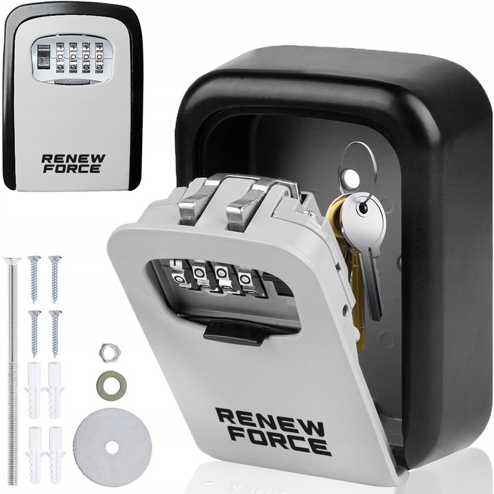 Metalowy Sejf na Klucze Zewnętrzny Skrzynka Szafka Kasetka na Szyfr Kod