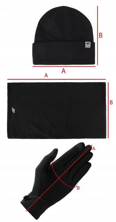 4F KOMPLET ZIMOWY MĘSKI DAMSKI CZAPKA ZIMOWA KOMIN SZAL RĘKAWICZKI