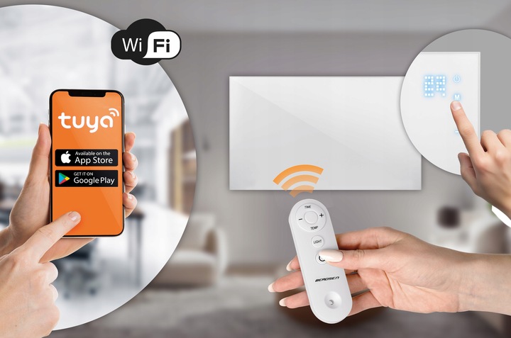 Grzejnik na podczerwień promiennik podczerwieni 600W pilot WiFi