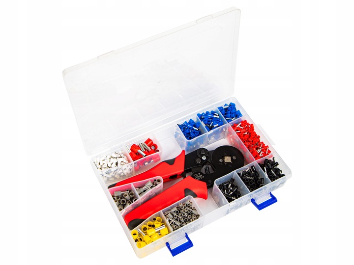 ZACISKARKA PRASKA TULEJK PRZEWODÓW 0,25 - 10,0 mm2 + 1200 KONEKTORÓW ZESTAW