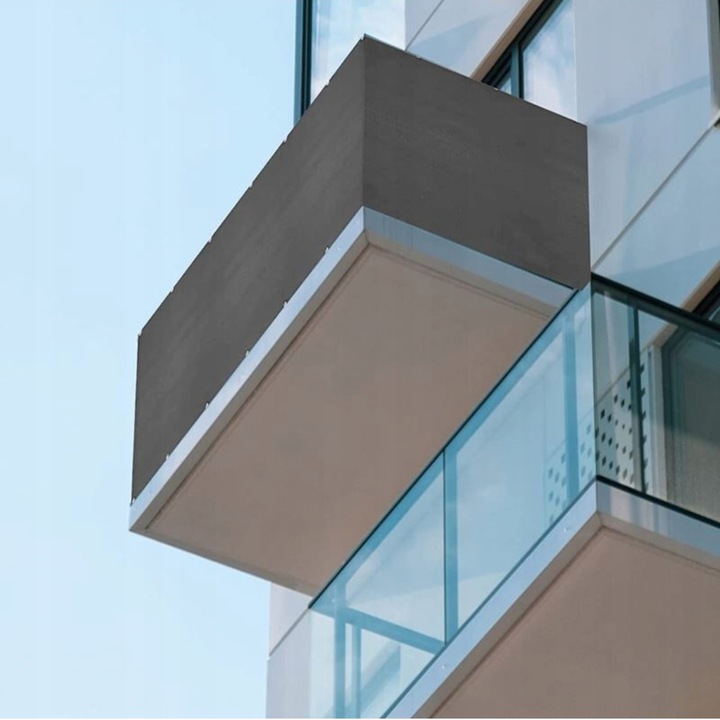 OSŁONA NA BALKON 97% SZARA NA TARAS PŁOT MATA BALKONOWA Z OKUCIAMI