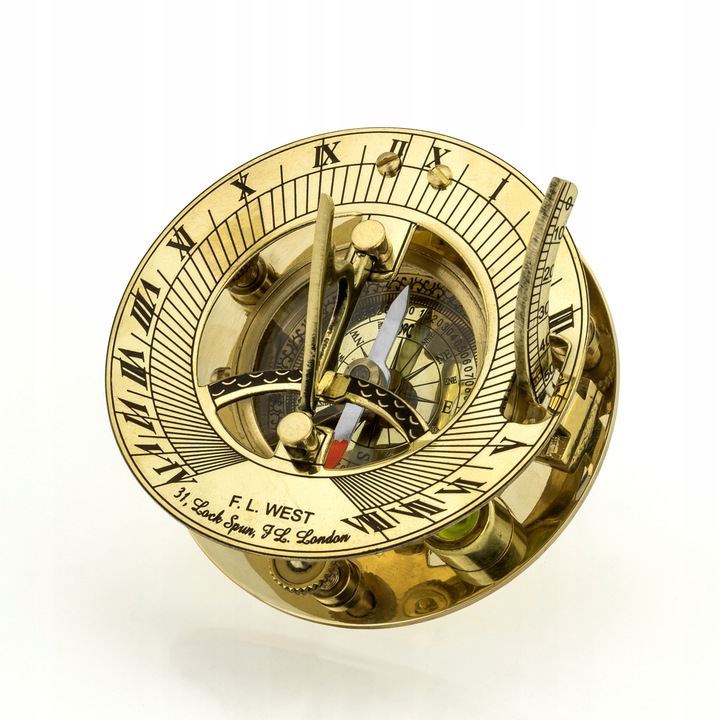 MOSIĘŻNY KOMPAS zegar słoneczny Prezent URODZINY EMERYTURA szkatułka GRAWER