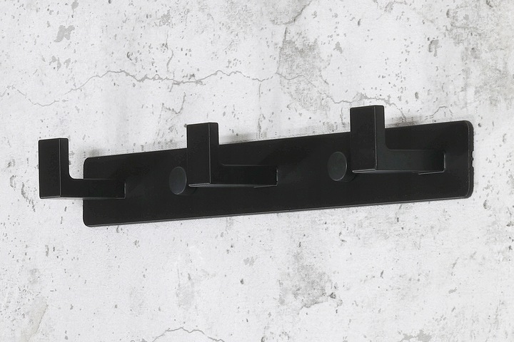 WIESZAK NA RĘCZNIKI ŁAZIENKOWY CZARNY LOFT SOLIDNY LISTWA Z 3