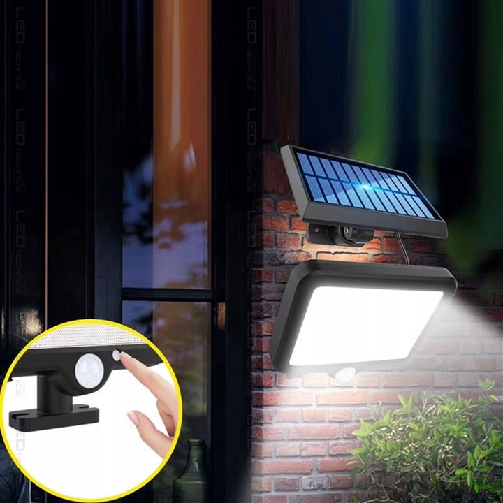 Lampa solarna LED czujnik ruchu zmierzchu Naświetlacz zewnętrzny PIR