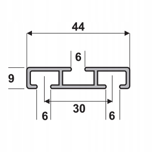 KOWALSKI SZYNA SUFITOWA ALUMINIOWA BIAŁA 150 CM POJEDYNCZA PODWÓJNA