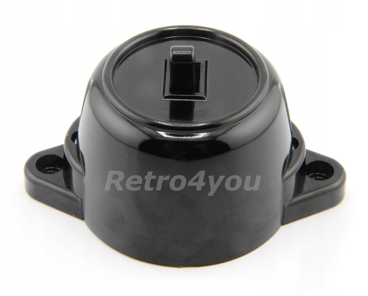 Włącznik czarny retro loft PRL