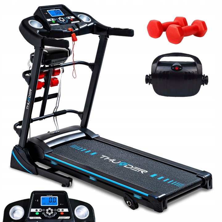 Bieżnia elektryczna domowa treningowa 140kg masażer amortyzacja aplikacja