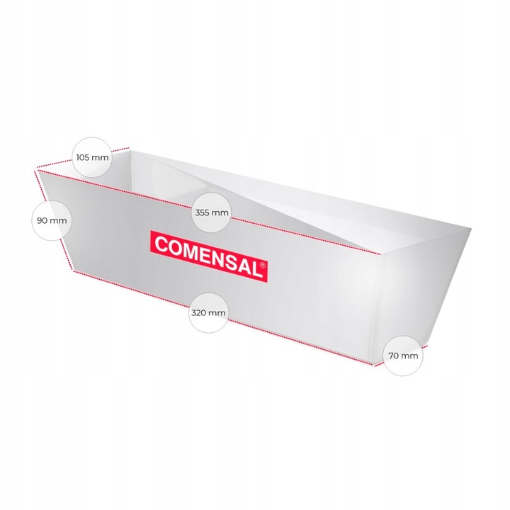 COMENSAL KUWETA DO SZPACHLOWANIA GŁADZI TYNKU GIPSU stal nierdzewna 32x10cm