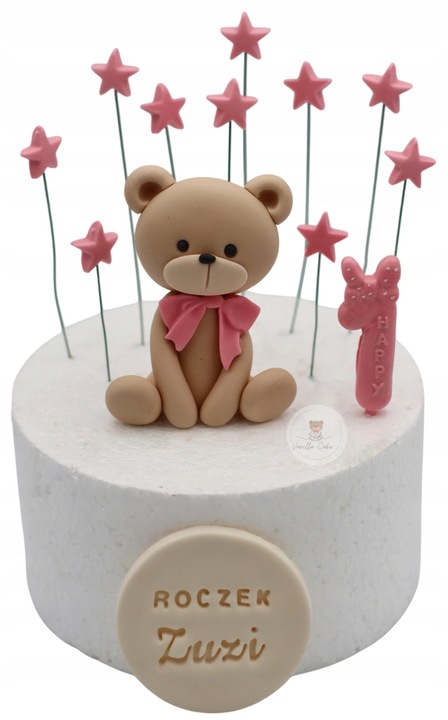 Zestaw Miś z gwiazdkami ROCZEK/CHRZEST - figurki z masy cukrowej na
