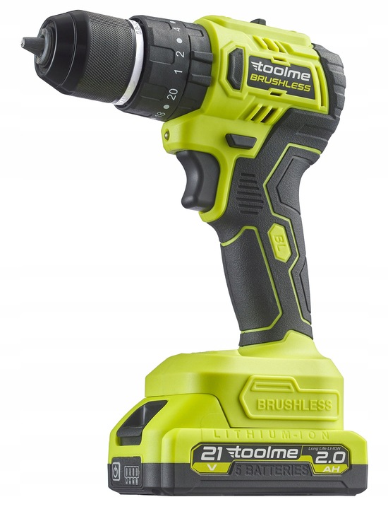 Wiertarko wkrętarka UDAROWA Bez szczotkowa aku 2x21V Li-ion tm030