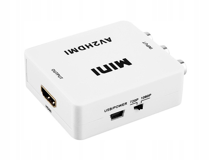Adapter konwerter sygnału AV RCA CINCH do HDMI