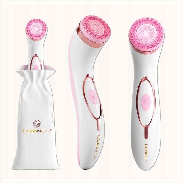 Lumineo Brush PRO różowy 4 końcówki + żel do skóry wrażliwej