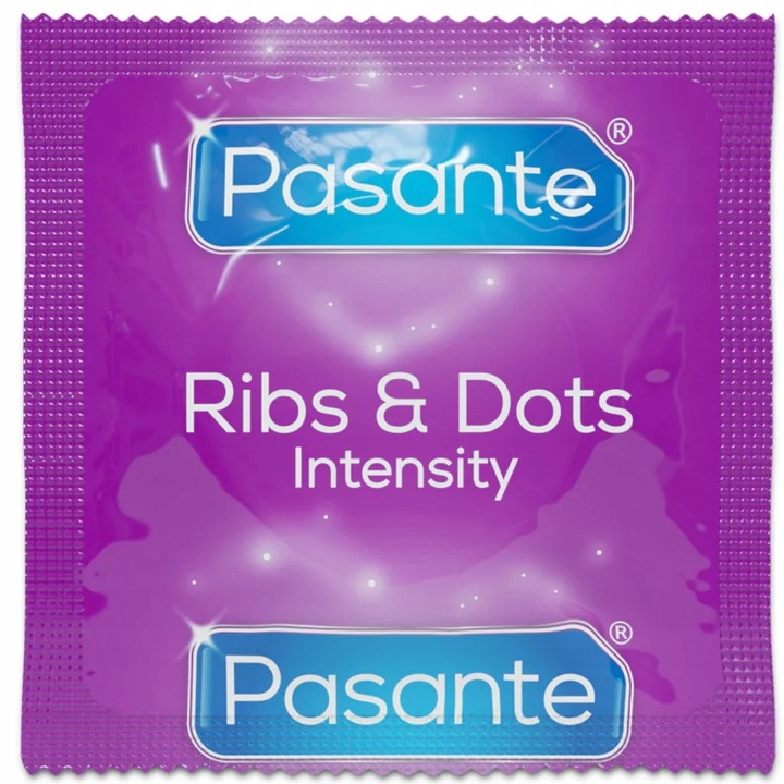 100 sztuk Prezerwatywy PASANTE INTENSITY RIBS&DOTS z prążkami