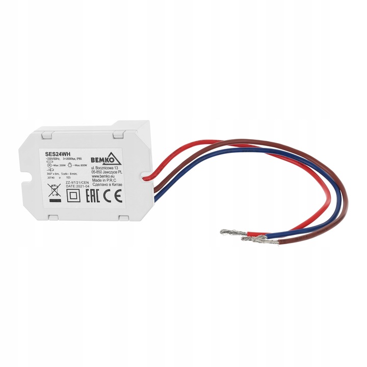 Lampki schodowe z CZUJNIKIEM RUCHU zmierzchu 230v 2W LED Z CZARNA ZIMNA