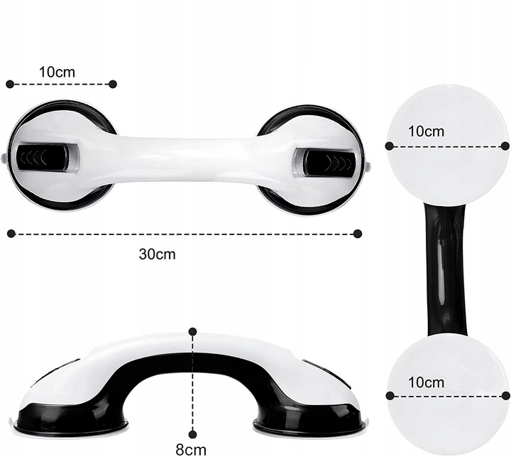 UCHWYT DO ŁAZIENKI BEZ WIERCENIA NA PRZYSSAWKI POMOCNA PORĘCZ DLA SENIORA