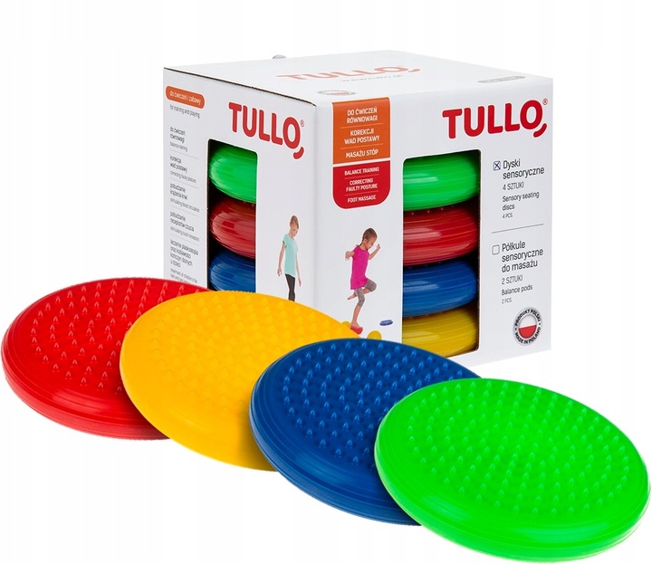 TULLO DYSKI SENSORYCZNE DO MASAŻU ĆWICZEŃ 4 SZT.