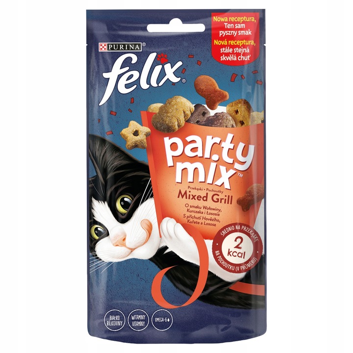 FELIX PARTY MIX Przysmak dla Kota wołowina kurczak łosoś 16 x 60g