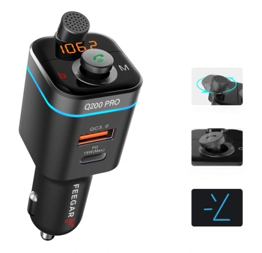 FEEGAR Transmiter FM bluetooth ładowarka QC 4.0 PD